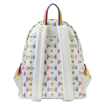 Loungefly Lisa Frank Logo Heart Detachable Rainbow Bag Mini Backpack - Bacl