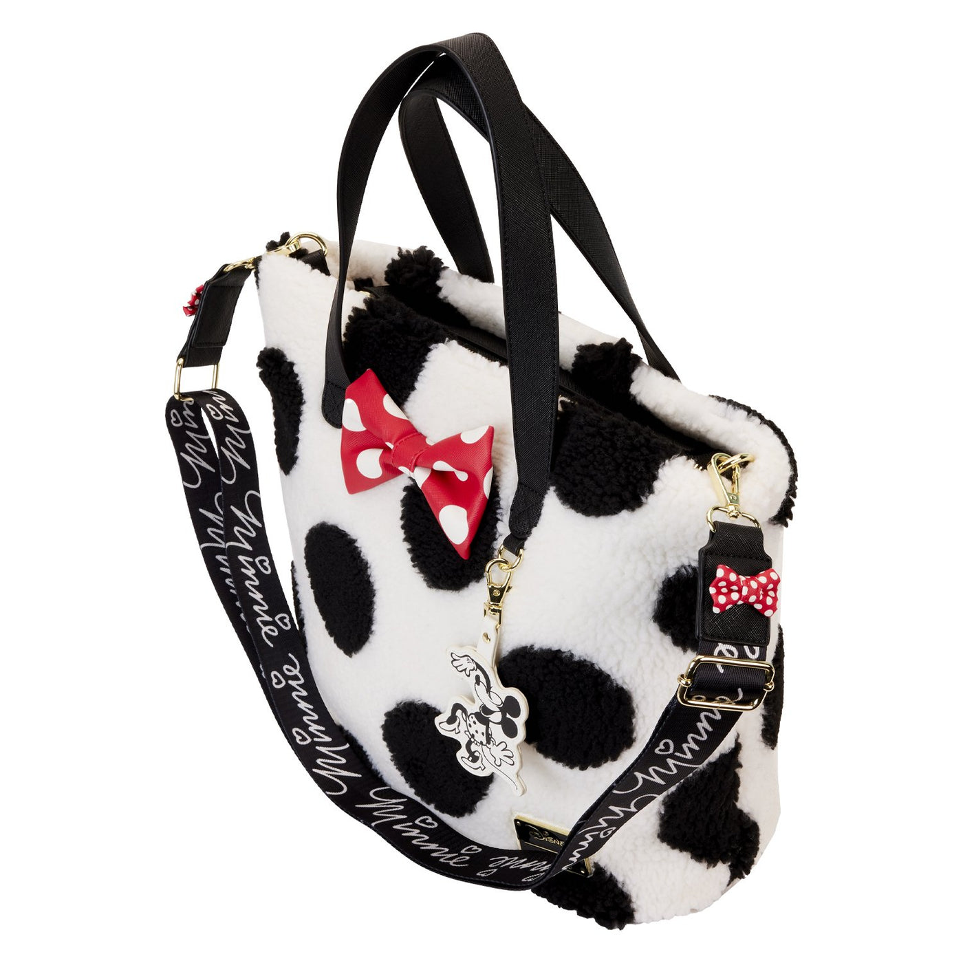 Loungefly Disney Minnie Rocks the Dots Sherpa Tote - Top