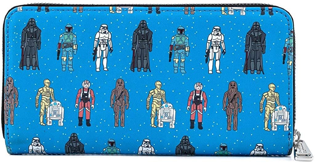 Star Wars Action Figures Allover Print Zip-Around Wallet