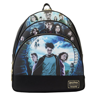 671803452121 - Loungefly Harry Potter Trilogy Series 2 Triple Pocket Mini Backpack - Front