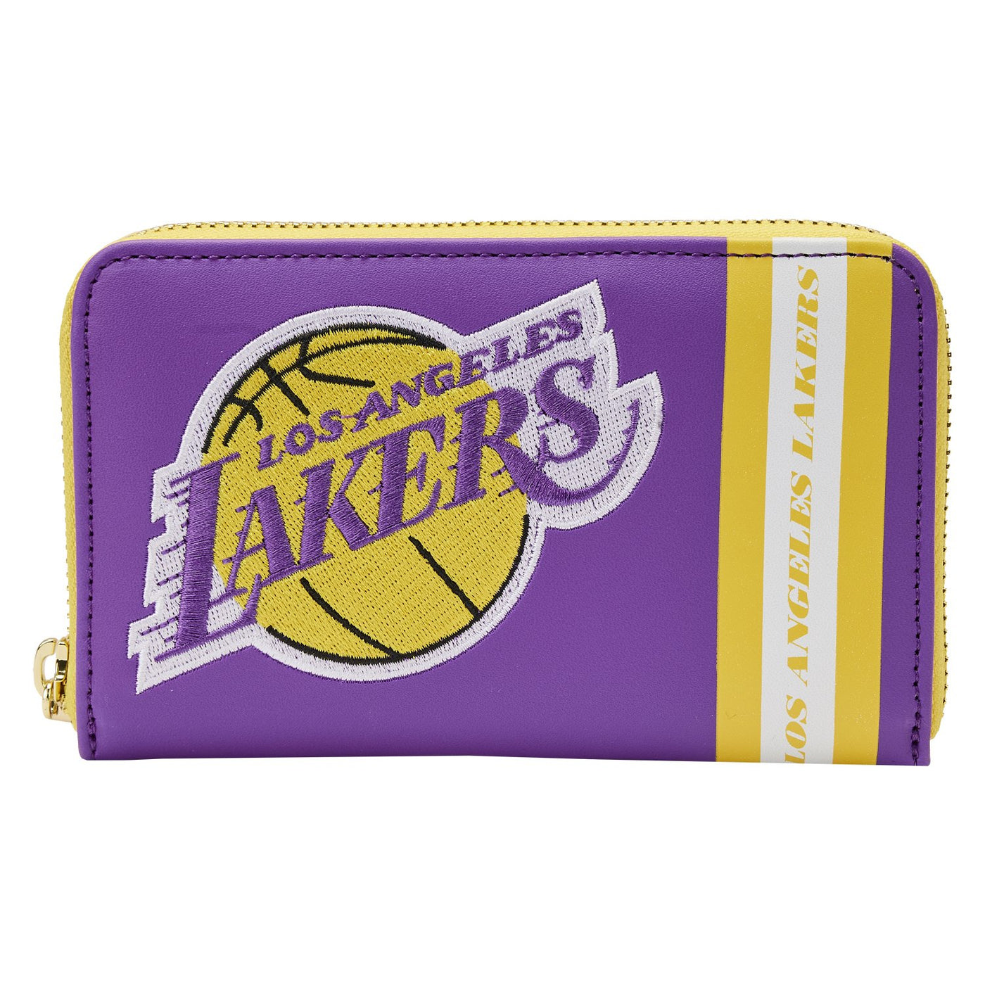 671803451636 - Loungefly NBA Los Angeles Lakers Patch Icons Zip-Around Wallet - Front