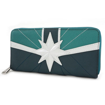 Loungefly x Captain Marvel Green Suit Zip-Around Wallet - SIDE