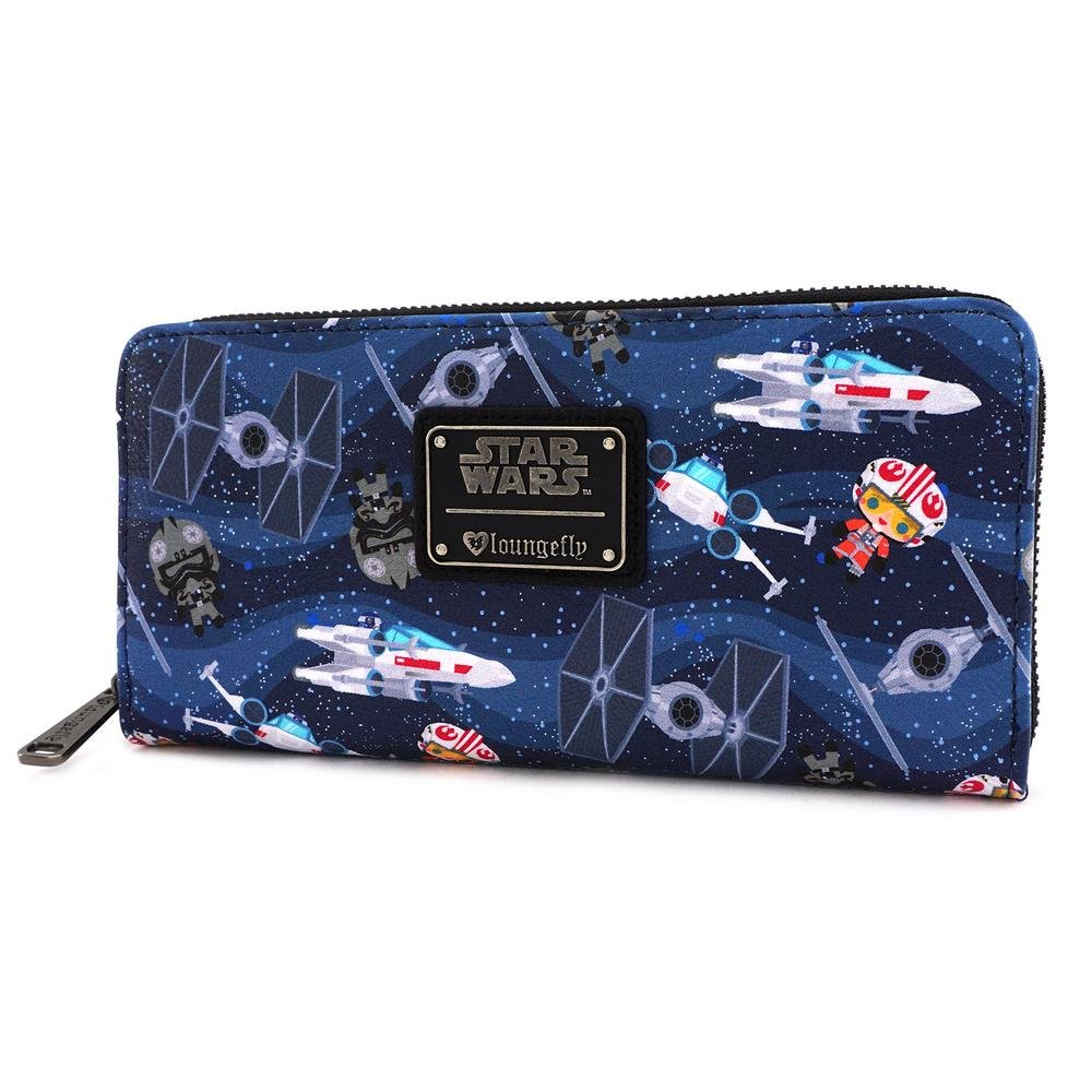 LOUNGEFLY X STAR WARS CHIBI SHIPS PRINT WALLET - SIDE