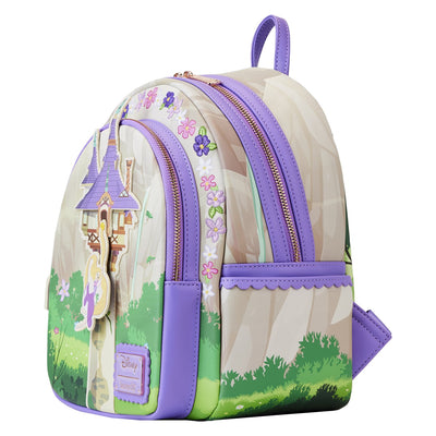 Loungefly Disney Tangled Rapunzel Swinging From Tower Mini Backpack - Side View