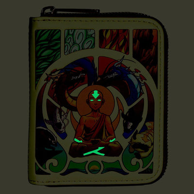 Loungefly Avatar Aang Meditation Zip-Around Wallet - Glow In The Dark