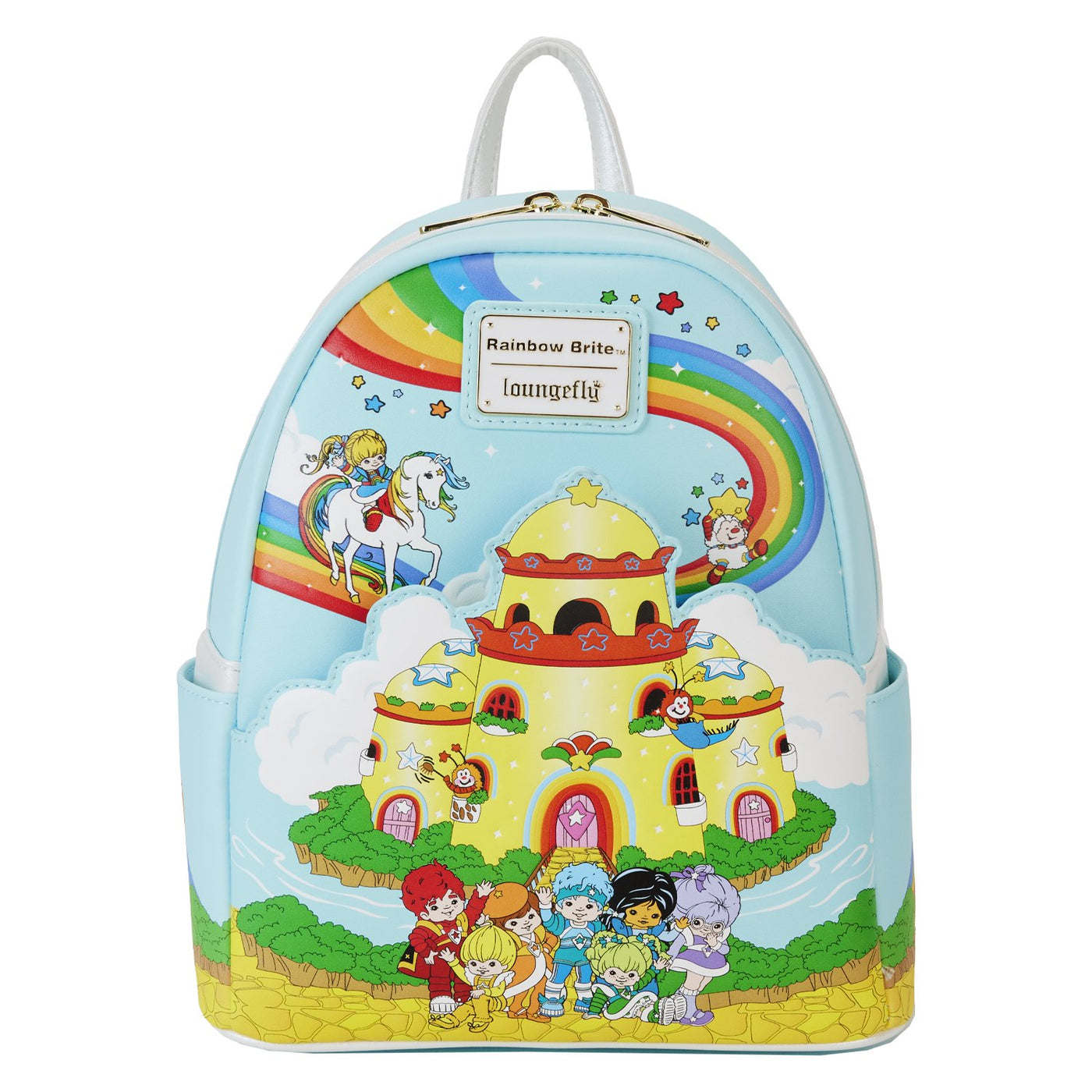 Loungefly Hallmark Rainbow Brite Castle Group Mini Backpack - Front