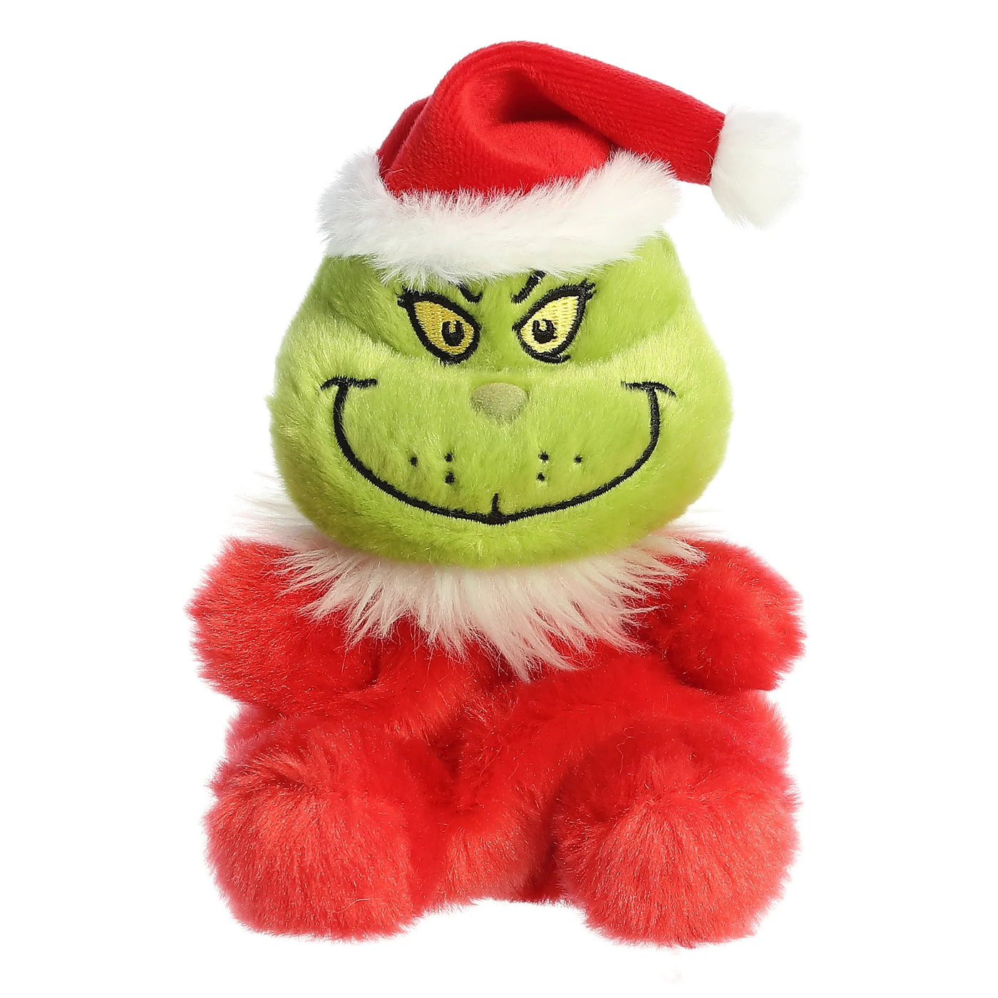 Aurora Dr. Seuss The Grinch 5" Santa Grinch Palm Pals Plush Toy - Front