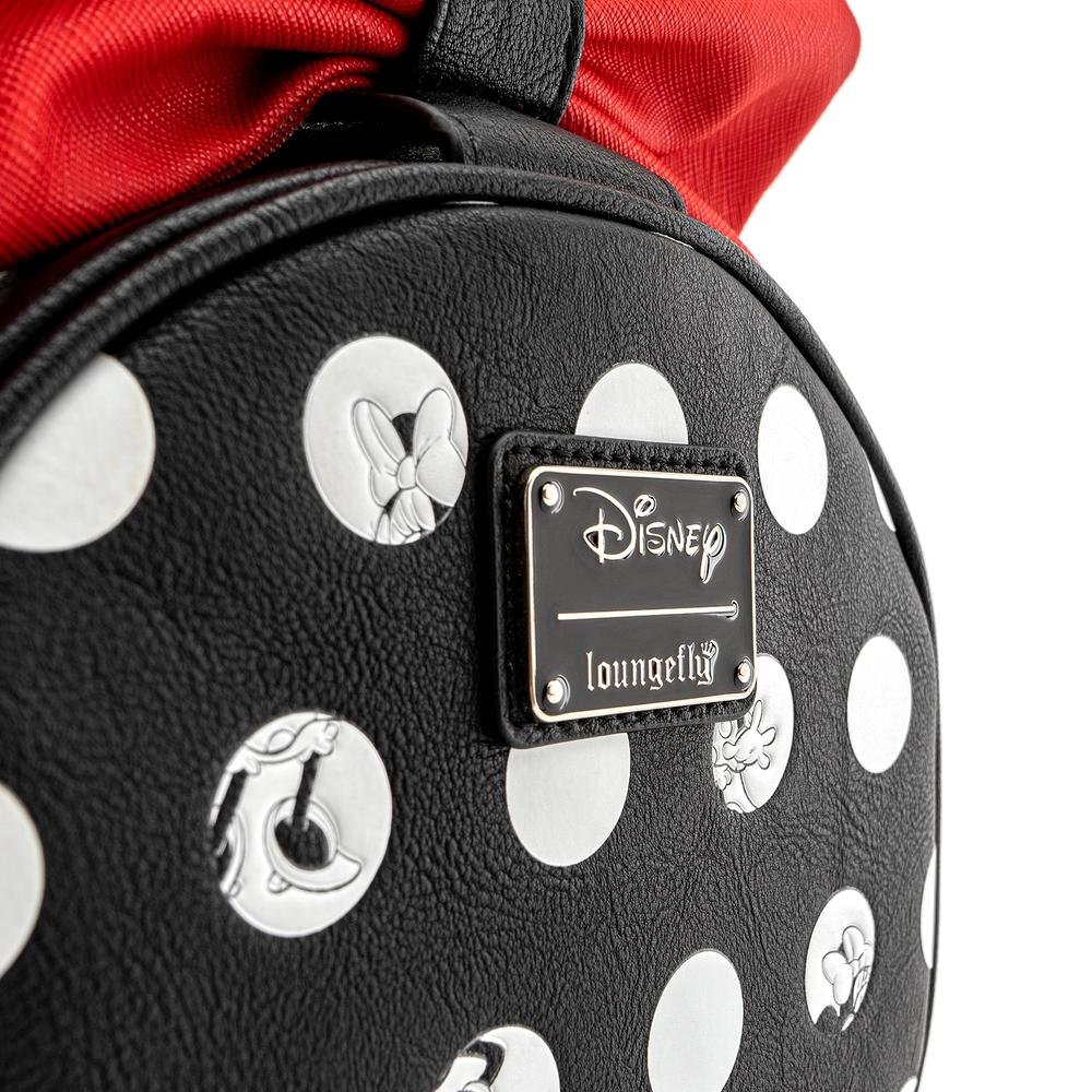 LOUNGEFLY X DISNEY MINNIE MOUSE BIG RED BOW CROSSBODY BAG - SIDE DETAIL