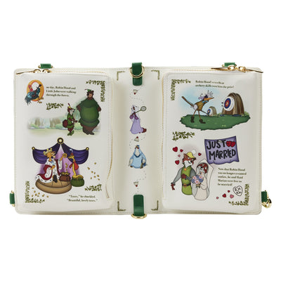 Loungefly Disney Classic Book Robin Hood Convertible Crossbody - Convertible Backpack Back