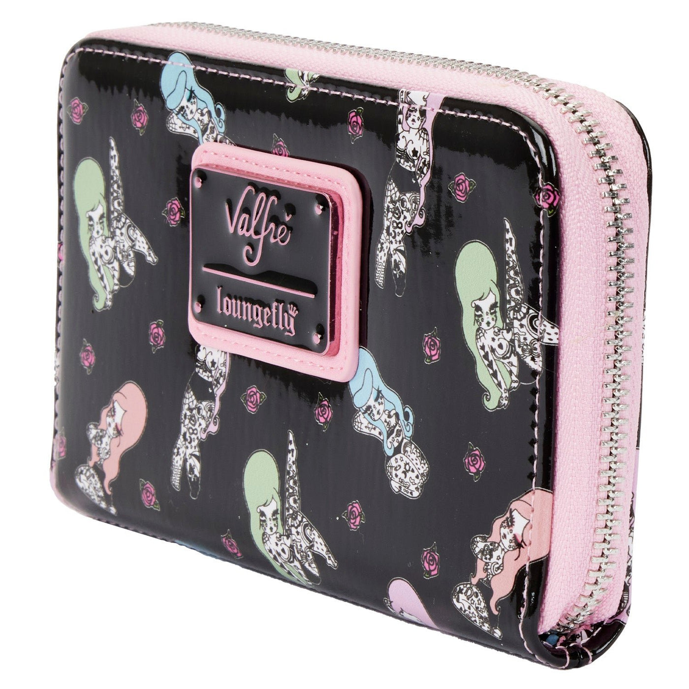 Loungefly Valfre Tattoo Allover Print Zip-Around Wallet - Side View