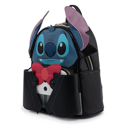 Loungefly Disney Vampire Stitch Bow tie Mini Backpack - Side
