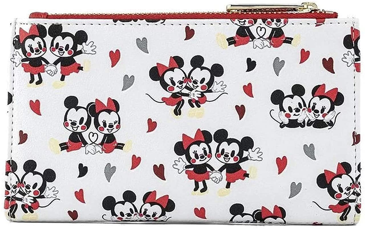 Loungefly Disney Mickey and Minnie Mouse Love AOP Faux Leather Wallet