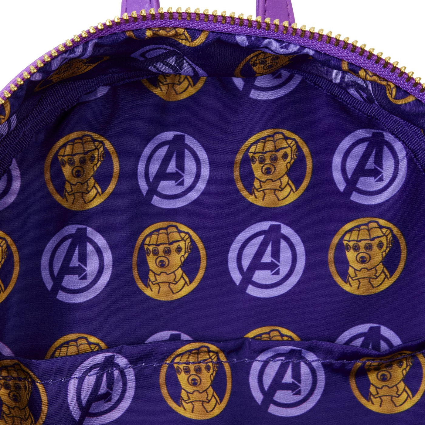 Loungefly Marvel Shine Thanos Gauntlet Mini Backpack - Interior Lining