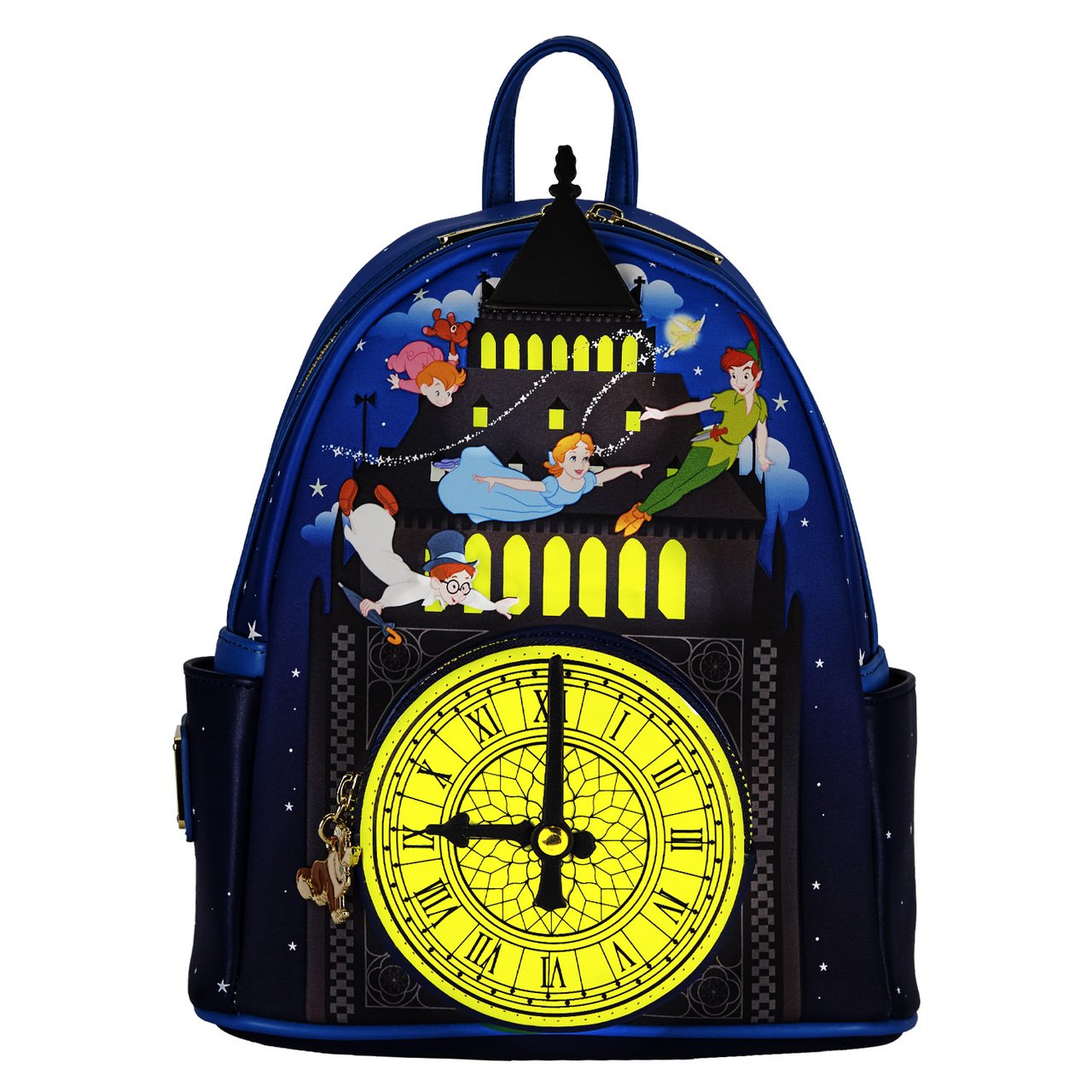 Loungefly Disney Peter Pan Glow Clock Mini Backpack - Front