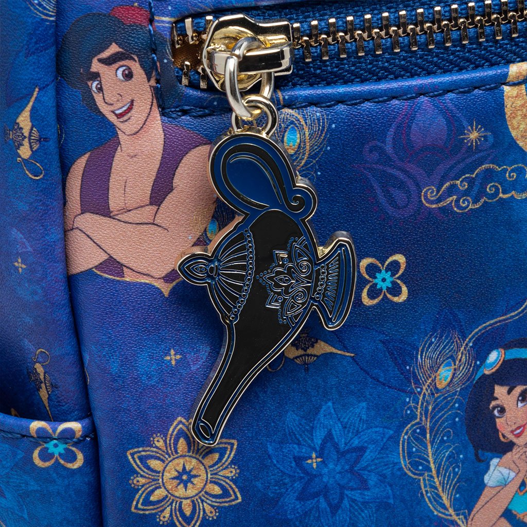 707 Street Exclusive - Loungefly Disney Aladdin and Jasmine Mini Backpack - Zipper Pull