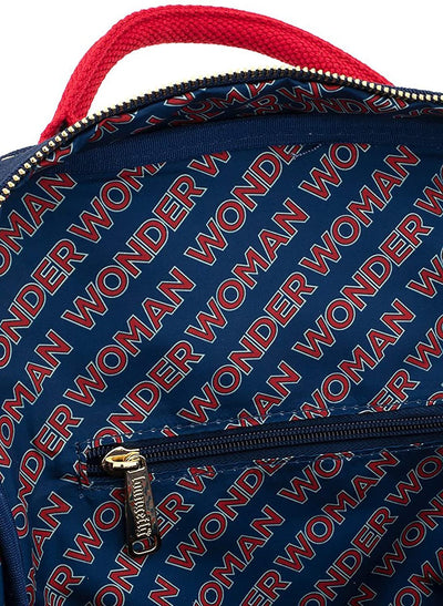 DC Comics Wonder Woman Logo Allover Print Canvas Mini Backpack