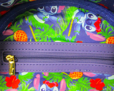 707 Street Exclusive - Loungefly Disney Lilo & Stitch Tropical Leaves Allover Print Mini Backpack - Interior