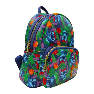 707 Street Exclusive - Loungefly Disney Lilo & Stitch Tropical Leaves Allover Print Mini Backpack - Side View