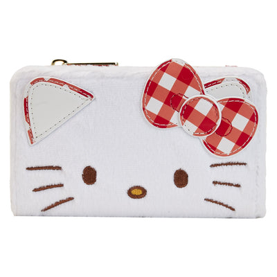 671803447318 - Loungefly Sanrio Hello Kitty Gingham Cosplay Flap Wallet - Front