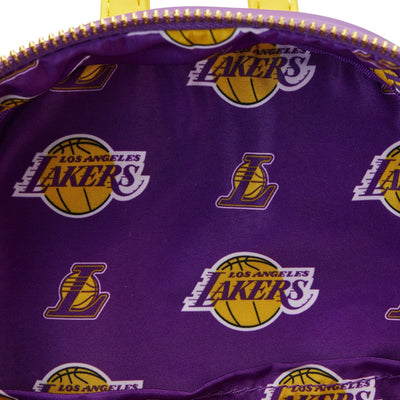671803451629 - Loungefly NBA Los Angeles Lakers Patch Icons Mini Backpack - Interior Lining