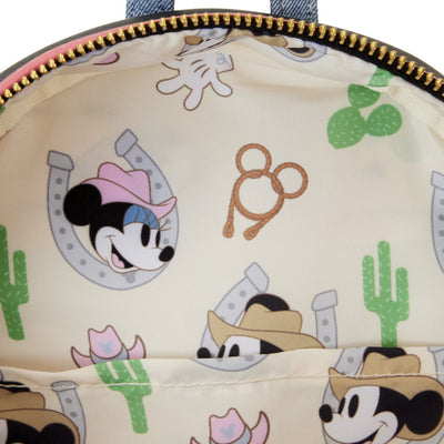Loungefly Disney Western Mickey Mouse Cosplay Mini Backpack - Interior