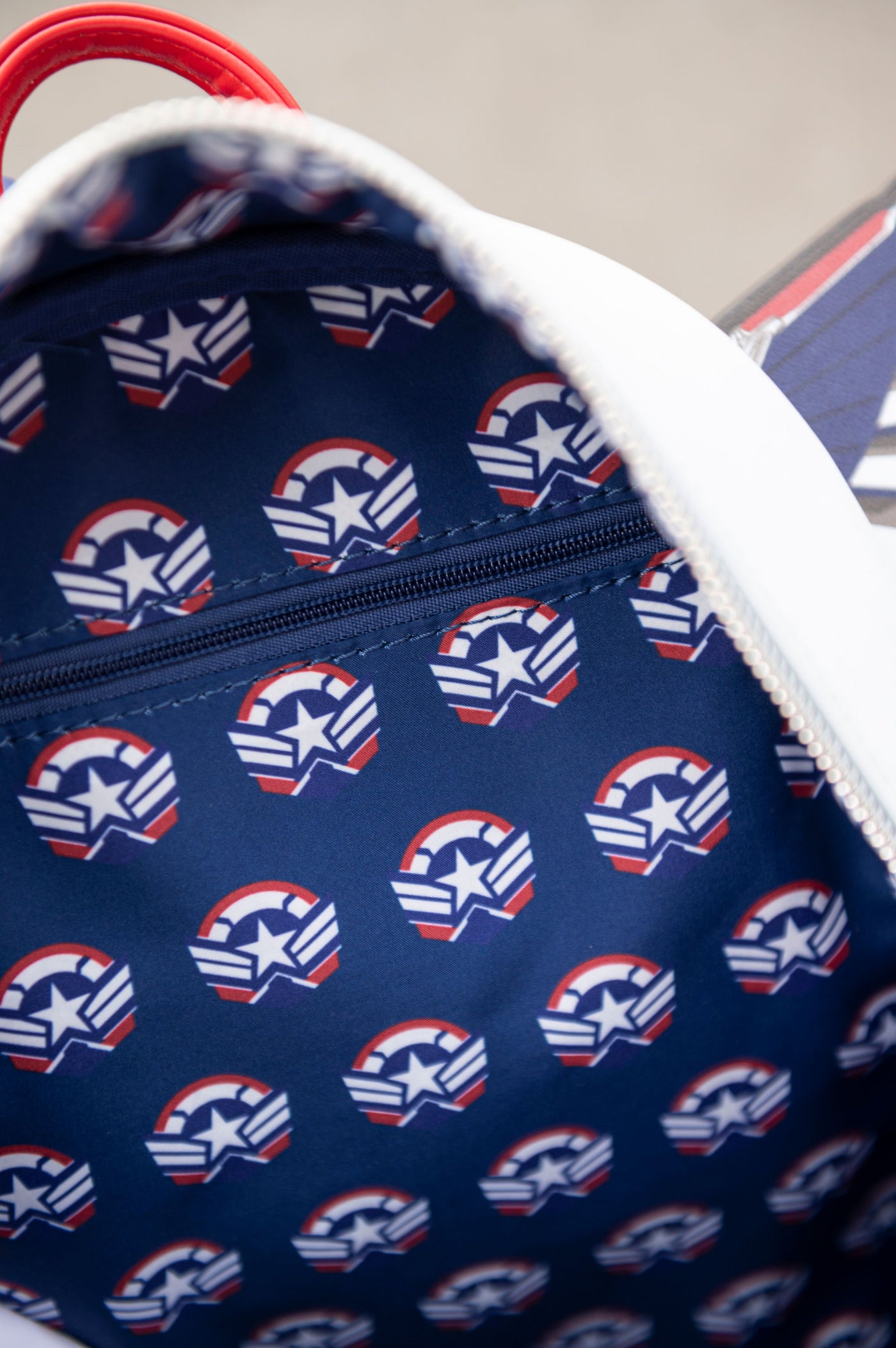 Loungefly Marvel Falcon Captain America Cosplay Mini Backpack - IRL Interior Lining