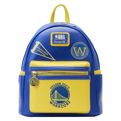 671803451810 - Loungefly NBA Golden State Warriors Patch Icons Mini Backpack - Front