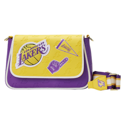 671803451643 - Loungefly NBA Los Angeles Lakers Patch Icons Crossbody - Front