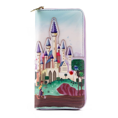 Loungefly Disney Princess Sleeping Beauty Castle Series Zip-Around Wallet Front View