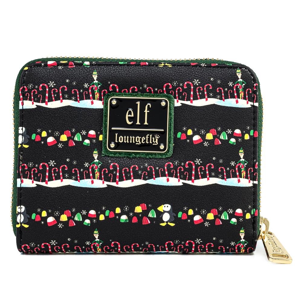 Loungefly Elf Buddy Candy Cane Forest Allover Print Zip-Around Wallet