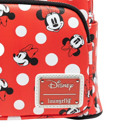 707 Street Exclusive - Loungefly Disney Minnie Mouse Polka Dot Red Mini Backpack - Plack