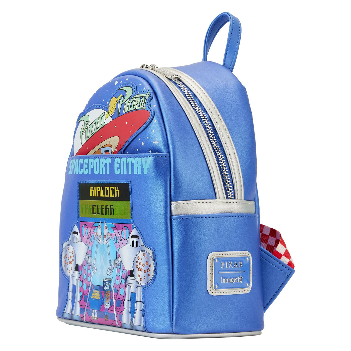Loungefly Pixar Toy Story Pizza Planet Space Entry Mini Backpack - Side View - 671803393714