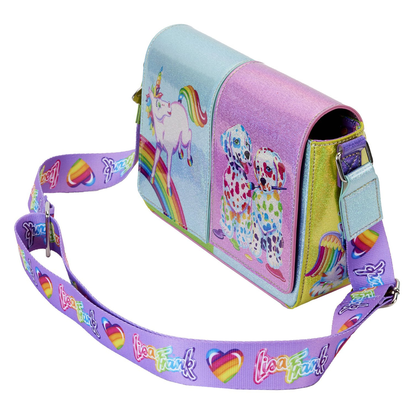Loungefly Lisa Frank Color Block Crossbody - Top View