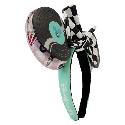 Loungefly Disney Mickey and Minnie Date Night Diner Records Headband - Side closeup