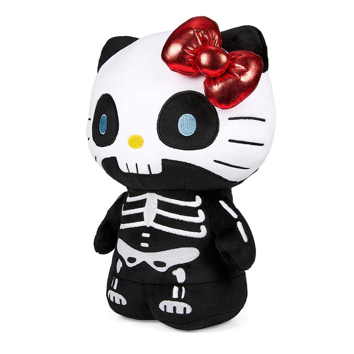 Kidrobot Sanrio Glow in the Dark 13" Hello Kitty Skelebones Plush Toy - Side View