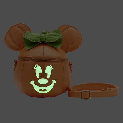Loungefly Disney Glow Face Pumpkin Minnie Figural Crossbody - Glow in the Dark