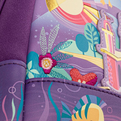 Loungefly Disney Little Mermaid Ariel Castle Mini Backpack - Close