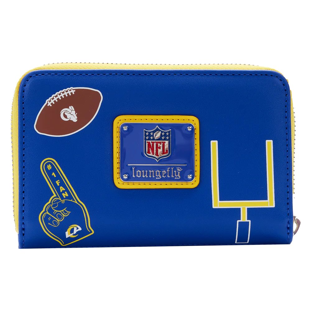Loungefly NFL Los Angeles Rams Patches Zip-Around Wallet - Back
