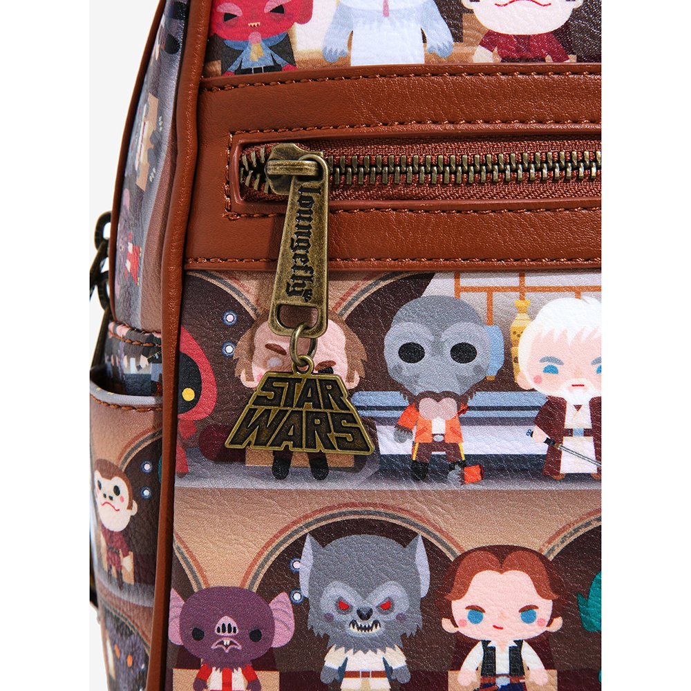 Loungefly x Star Wars Cantina Faux-Leather Mini Backpack - ZIPPER DETAIL