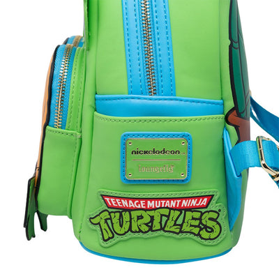 671803390904 - 707 Street Exclusive - Loungefly Nickelodeon TMNT Leonardo Cosplay Mini Backpack - Side Pocket B