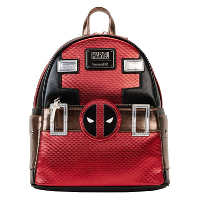 Loungefly Marvel Deadpool Metallic Collection Cosplay Mini Backpack -  Front