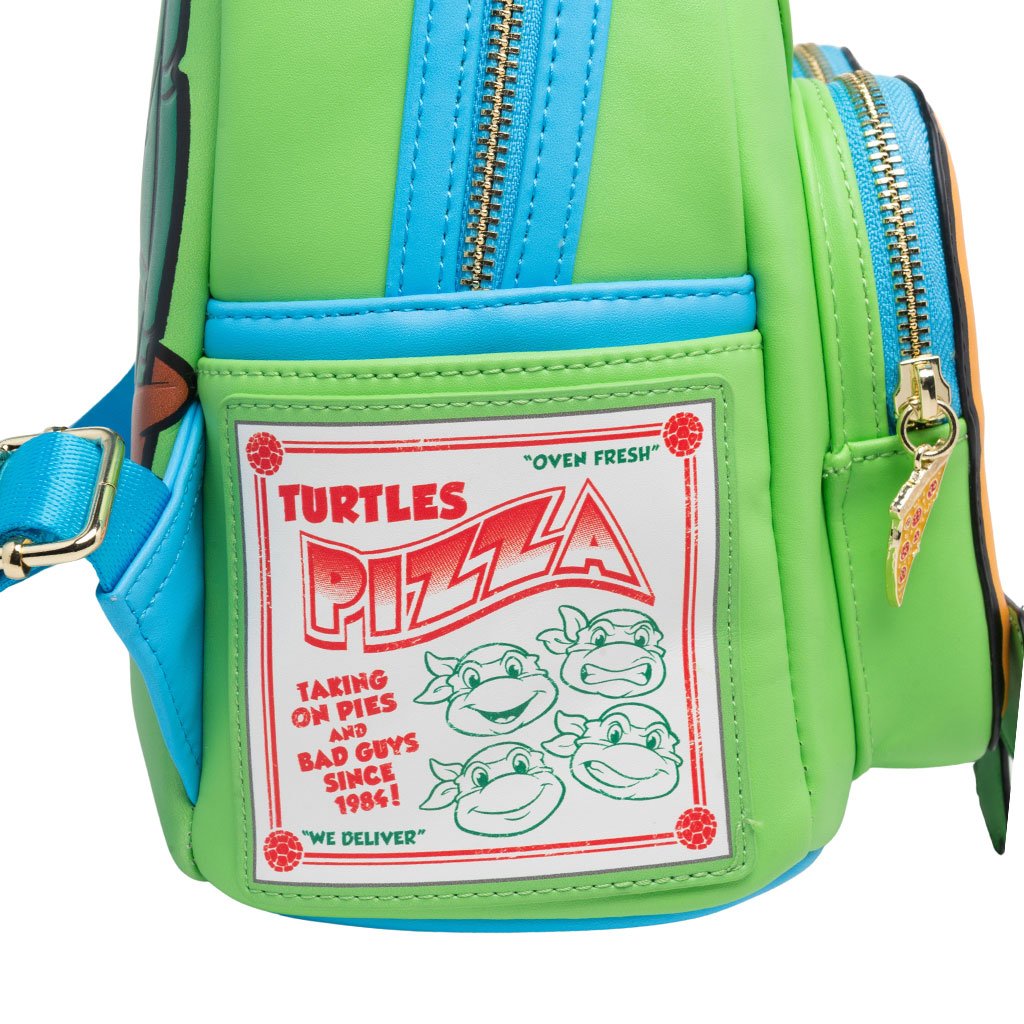 671803390904 - 707 Street Exclusive - Loungefly Nickelodeon TMNT Leonardo Cosplay Mini Backpack - Side Pocket A