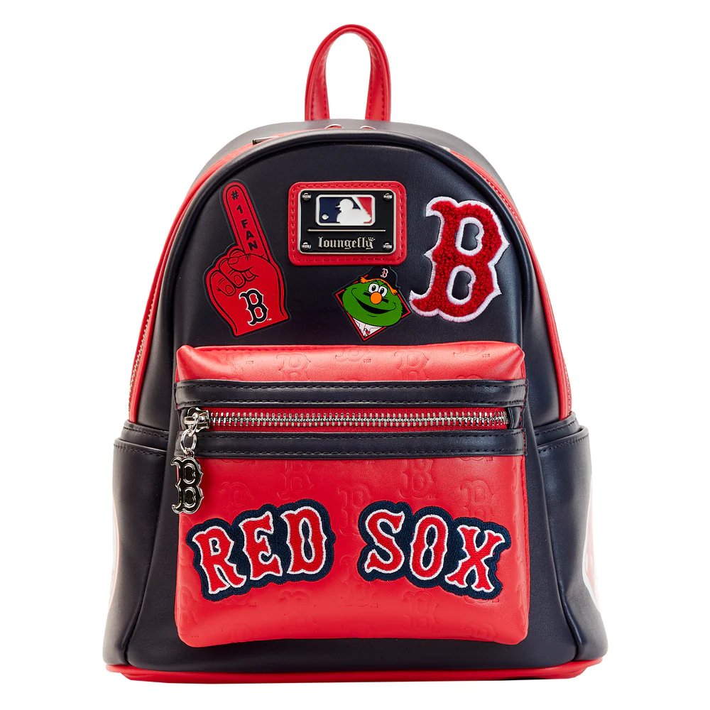 Loungefly MLB Boston Red Sox Patches Mini Backpack - Front - 671803422223