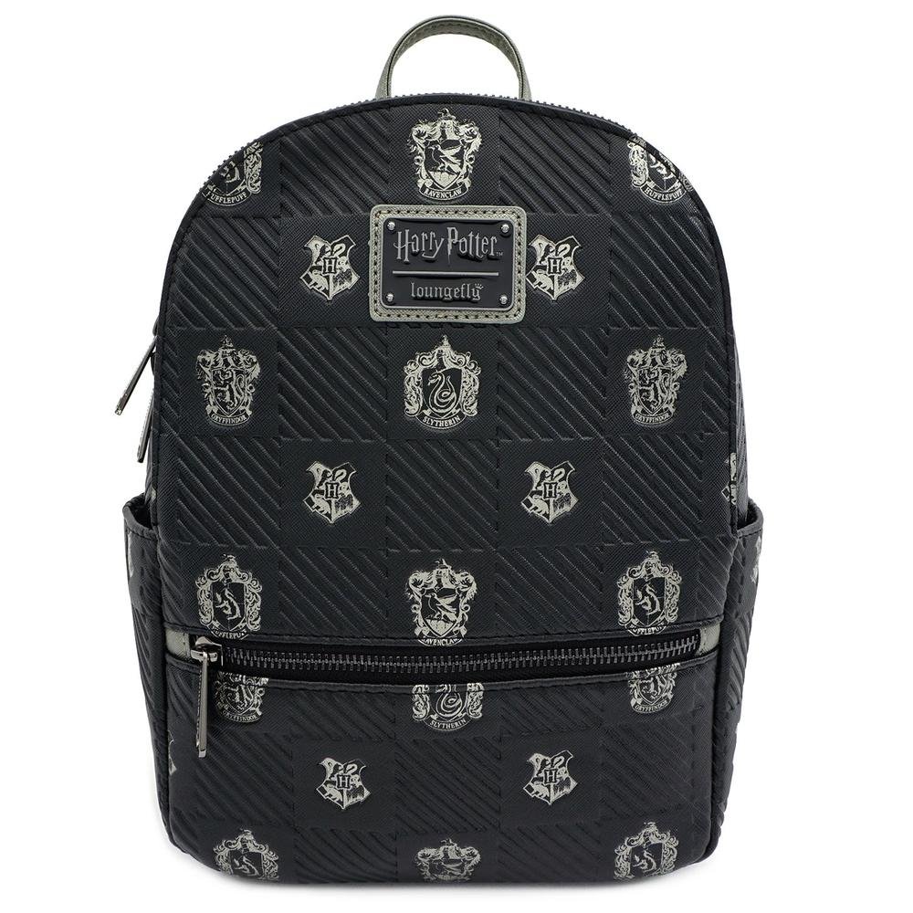 LOUNGEFLY X HARRY POTTER HOGWARTS CREST MINI FAUX LEATHER BACKPACK - FRONT