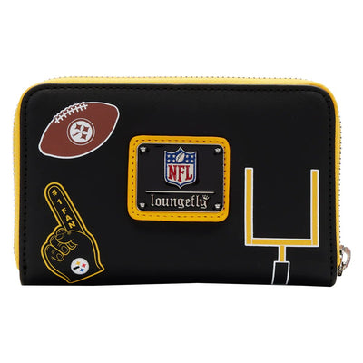 Loungefly NFL Pittsburg Steelers Patches Zip-Around Wallet -  Back