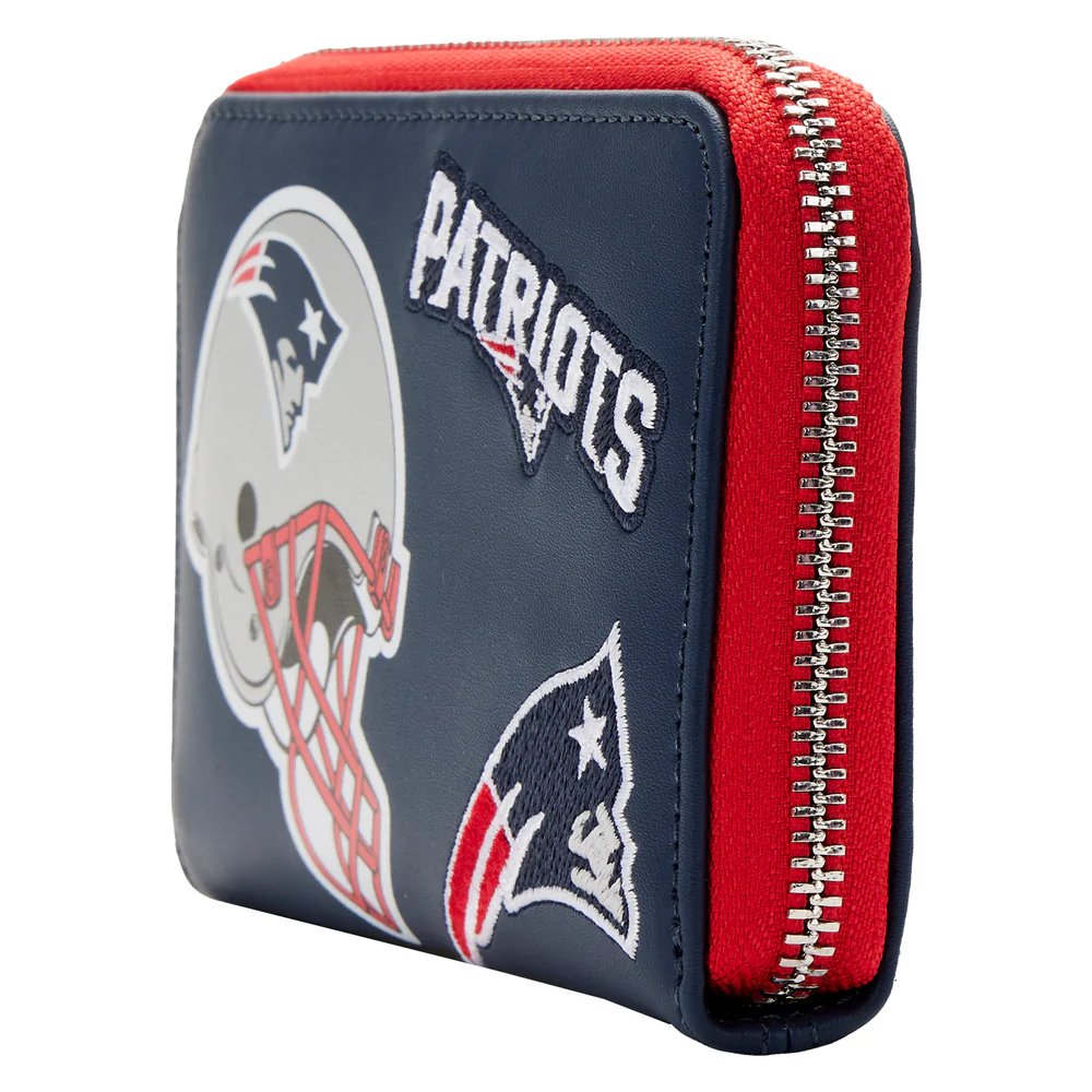 Loungefly NFL New England Patriots Patches Zip-Around Wallet - Side View