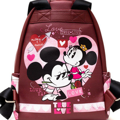 WondaPop Disney Valentine Mickey and Minnie Mini Backpack - Back Close Up