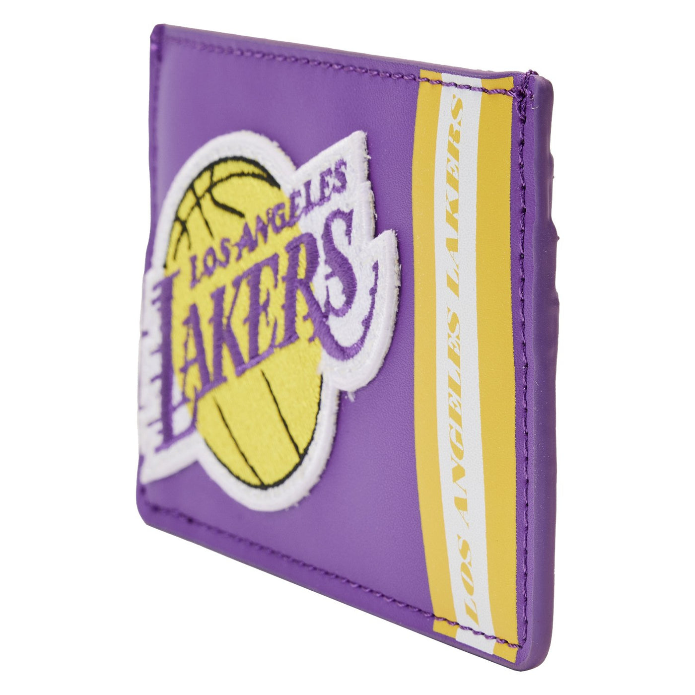 671803451667 - Loungefly NBA Los Angeles Lakers Patch Icons Card Holder - Side View