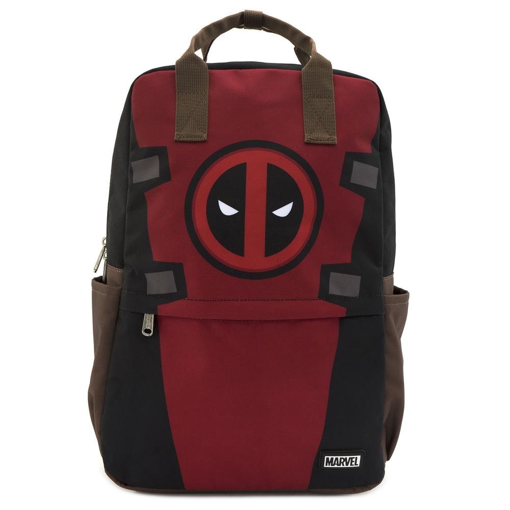LOUNGEFLY X MARVEL DEADPOOL COSPLAY SQUARE NYLON BACKPACK - FRONT