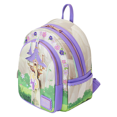 Loungefly Disney Tangled Rapunzel Swinging From Tower Mini Backpack - Top View